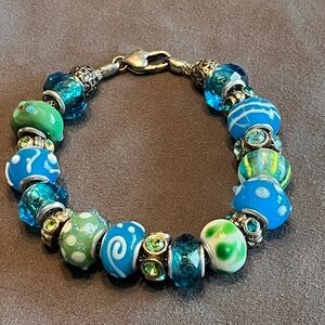 Lampwork Art Glass Bracelet, EUC